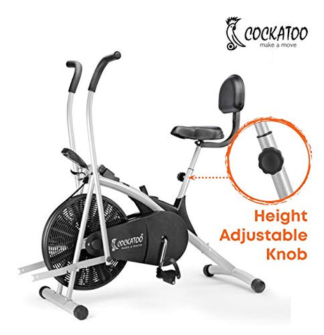 Image of Cockatoo AB06WBC Steel Exercise Bike with Moving Handle, Back Support and Adjustable Cushioned seat(DIY, DO It Yourself Installation)