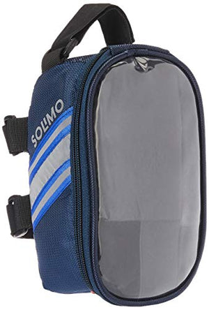 Amazon Brand - Solimo Bicycle Saddle Bag with Touchscreen Pocket for Smartphone, Blue