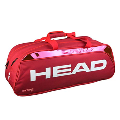 Image of Head Inferno 70 Badminton Kit Bag, Compartments: Two, Capacity: 6 Racquets , Polyester (Red)