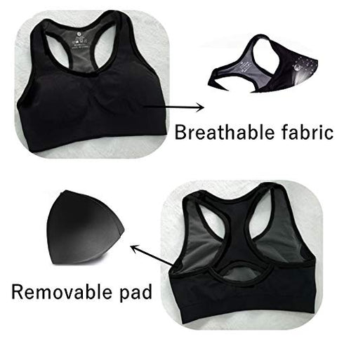 Image of LUCKY CUP Padded Strappy Sports Bras for Women Girl Sexy Thin Underwear Crisscross Back - Activewear Tops for Yoga Running Fitness (2 Pack, S)