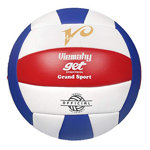 Image of Premium Volleyball - Waterproof Indoor/Outdoor Official Volleyball for Boys/Girls, Gift for Birthday, Xmas Day（Red，Blue，White）