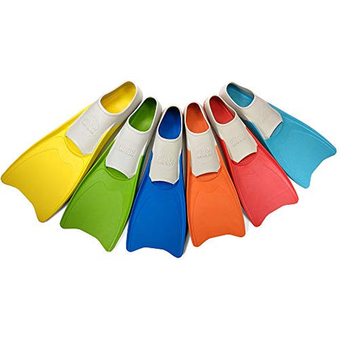 Flow Long Swim Fins for Swimming Training - Youth Sizes for Kids (M 7-9  (Yellow))