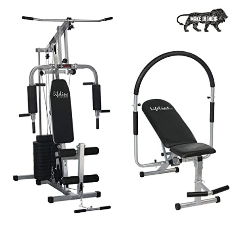 Image of Lifeline Fitness HG-002 Multi Home Gym Combo with LB-301 AB Care Bench for Home Gym, 72kg Weight Stack