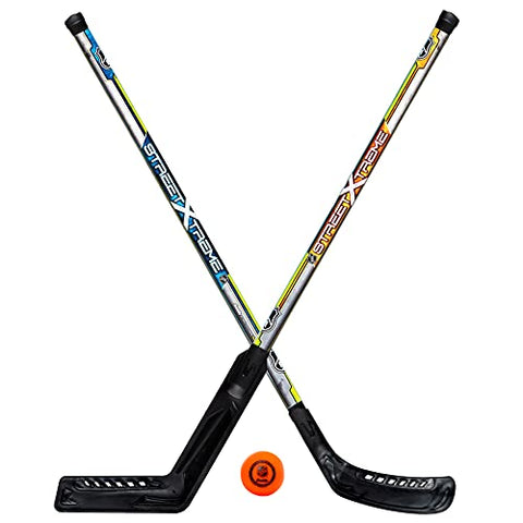 Image of Franklin Sports Street Hockey Set - NHL - Goalie and Player Sticks and Ball