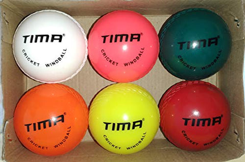 Image of Tima Wind Ball Cricket Ball - Size: Standard (Pack of 6, Multicolor)