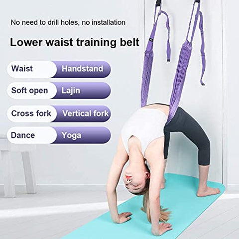 Image of Whixant Aerial Yoga Hammock, Yoga Swing Pilates for Antigravity Yoga Inversion, Antigravity Ceiling Hanging Yoga Sling, for Beginners & Advanced