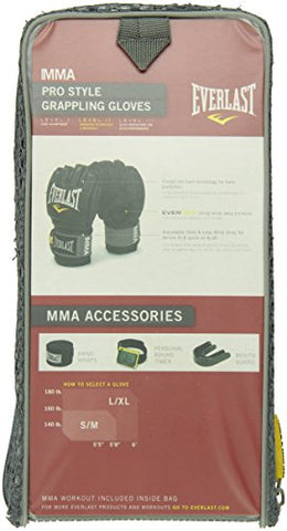 Image of Everlast Pro Style MMA Grappling Gloves, Large/Xtra Large, (Black)