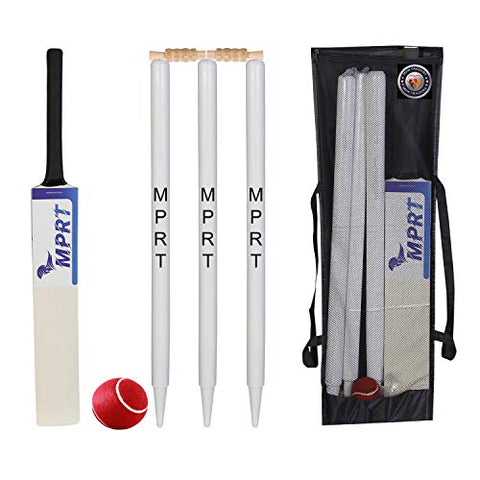 Image of MPRT Wooden Cricket Kit for Tennis Ball Combo for Age Group 12-14 Years, Size 5, Wood