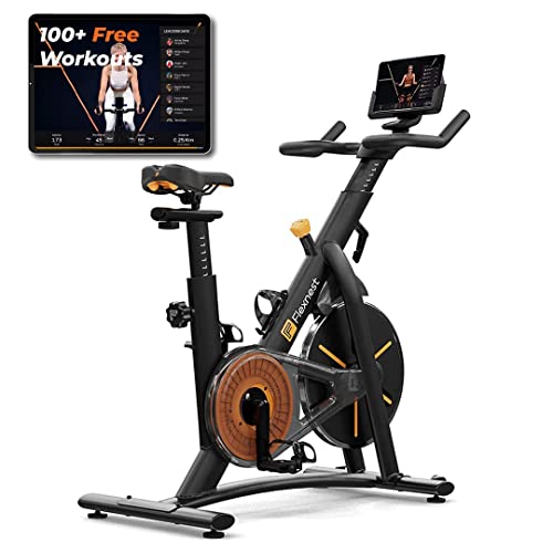 Flexnest Flexbike Spin Bike | Smart Bluetooth Exercise Cycle for home gym with Live Classes on App, 100 Resistance Levels stationary Exercise Bike for Home Gym Workout & Cardio weight loss machine gym cycle (Black)