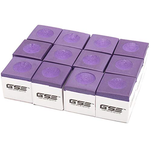 GSE Games & Sports Expert 12-Pack of Billiard/Pool Cue Chalks (5 Colors Available) (Purple)