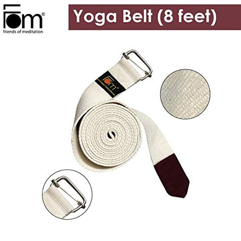 Image of FOM (Friends of Meditation) reinforced cotton Yoga Belt, Cream