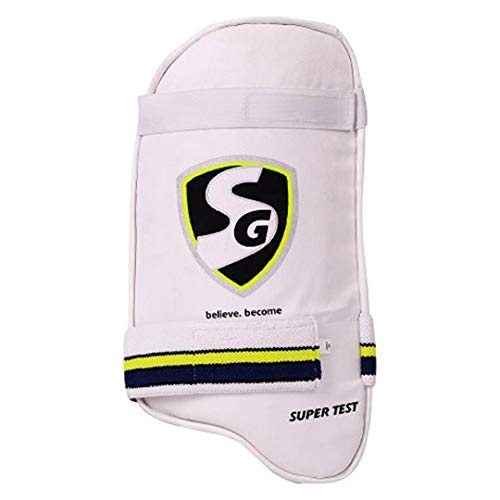 SG Adult Foam, Polyurethane and Fabric Super Test RH Thigh Pad+SG Optipro Polypropylene Cricket Helmets, Medium, Navy Blue