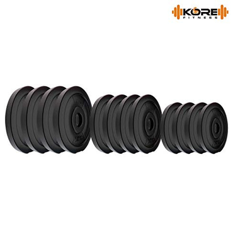 Image of Kore PVC-DM-40KG-COMBO16 (5 kg x 4 + 2 kg x 4 + 3 kg x 4) Dumbbells Set, Multicolour, multicolor