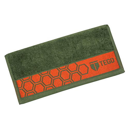 TEGO Anti-Microbial Sports Towel (Green and Red, 16x30 Inches)