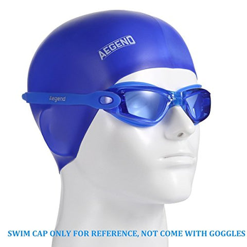 Image of Aegend Anti-Fog UV Protection Triathlon Clear Swimming Goggles with Case (Blue)