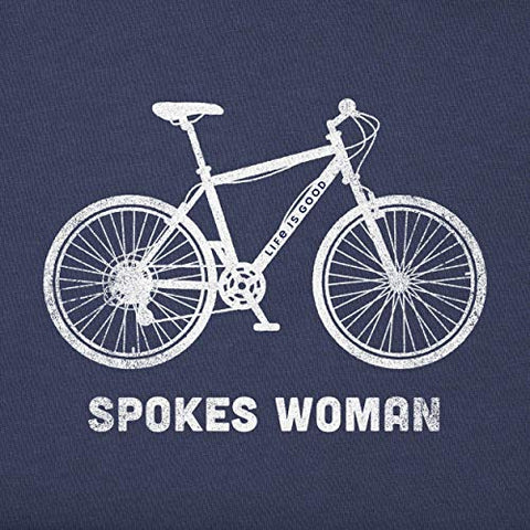 Image of Life is Good Womens Graphic T-Shirt Crusher Collection,Bike,Darkest Blue,XS