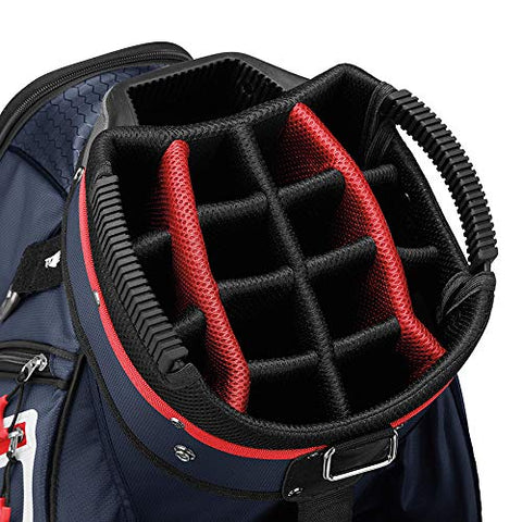 Image of TaylorMade 2019 Golf Select Cart Bag, Navy/Red/White