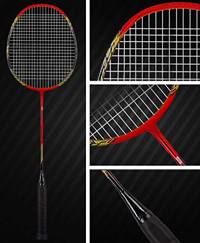 Senston - 2 Player Badminton Racket Set - Including 1 Badminton Bag/2 Rackets/2 Badminton /2 Grip