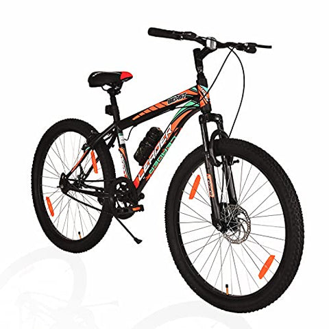 Image of Leader Single Speed Beast MTB 26T Hybrid Mountain Bicycle with Front Suspension and Disc Brake and Without Gear for Men (Matt Black, 10 + Years)