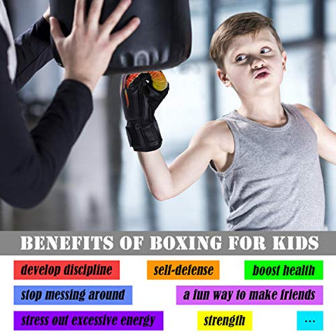 Image of Kid Boxing Gloves Child Punching Gloves Punch Bag Fight Sparring Training, 5oz for 3 to 10 YR /Black