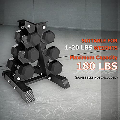 Image of A2ZCARE Steel Dumbbell Rack, Dumbbell Storeage Rack, 5 Tier Weight Rack Dumbbell Stand, Dumbbell Holder, Dumbbell Rack Stand, Weight Racks for Dumbbells. (3 Tier Rack)
