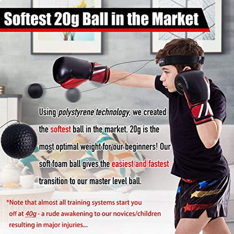 Image of BattlePulse Reflex Ball – Soft Multilayer Headband Boxing Ball – 360-Degree Buckle – 2 Difficulty Level Punching Ball – Reflex Speed Ball – Hand Eye Coordination Training Headset