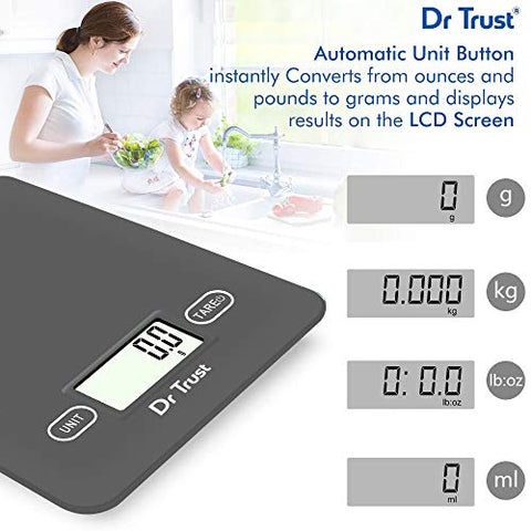 Image of Dr Trust (USA) Electronic Kitchen Digital Scale Weighing Machine - 517 (Gray)