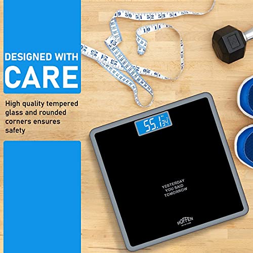 Hoffen (India) Digital Electronic LCD Personal Health Body Fitness Weighing Scale (Black) with 2 Years Warranty