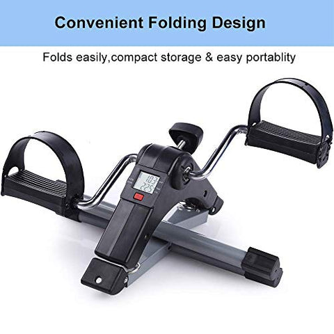 Image of Device Mini Pedal Cycle Bike for Exercise & Weight Loss with Digital Display of Many Functions, Ready to Use + 2 Pairs of Heel Pad Free (Black)