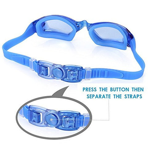 Image of Aegend Anti-Fog UV Protection Triathlon Clear Swimming Goggles with Case (Blue)