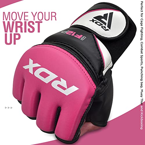 RDX Women's MMA Gloves Grappling Martial Arts Sparring Punching Bag Cage Fighting Maya Hide Leather Mitts Combat Training
