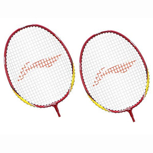 Li-Ning Super Value Combo (Two Li-ning XP P.V Sindhu 900 Carbon Fiber, Aluminum Badminton Racquets and 2 Pieces Shuttlecock, Red/Orange)