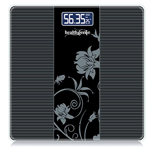 Healthgenie Thick Tempered Glass Lcd Display Digital Weighing Machine , Weight Machine For Human Body Digital Weighing Scale, Weight Scale, with 2 Year Warranty & Batteries Included (HD-93)