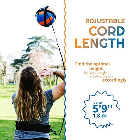 Image of Puredrop Volleyball Training Equipment Aid Great Trainer for Solo Practice of Serving Tosses and arm Swings Returns The Ball After Every Swing Adjustable Cord and Waist Length fits Any Volleyball