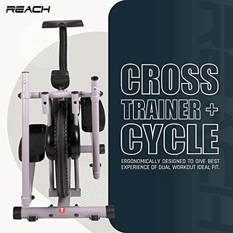 Image of Reach Orbitrek/Orbitrack Exercise Cycle and Cross Trainer | Dual Trainer 2 in 1 Home Fitness Gym Equipment | Scientifically Designed for Complete Body Workout with Minimum Pressure on Knees.