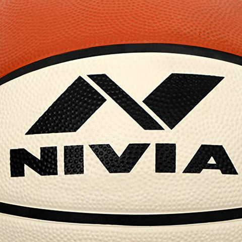 Image of Nivia TOP GRIP 2.0 Rubber Basketball ( Size: 7, Color : White/Brown, Ideal for : Training/Match )