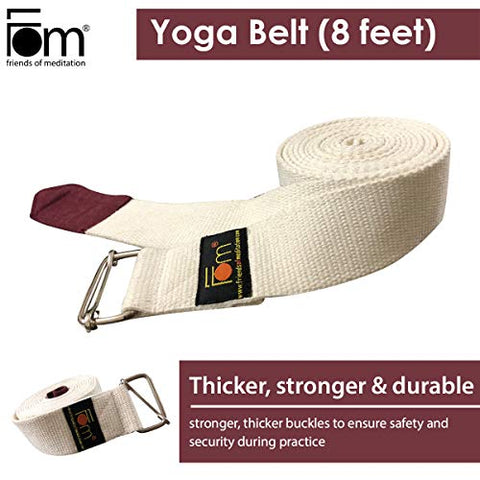 Image of FOM (Friends of Meditation) reinforced cotton Yoga Belt, Cream