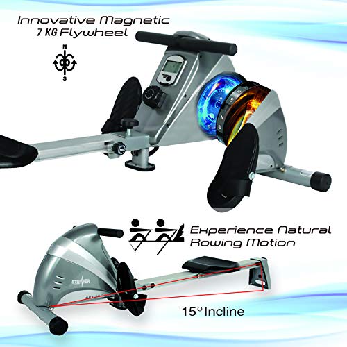 Stunner Fitness SRX-550 Magnetic Rowing Machine with 10 Resistance Levels & LCD Display for Full Body Cardio Workout at Home