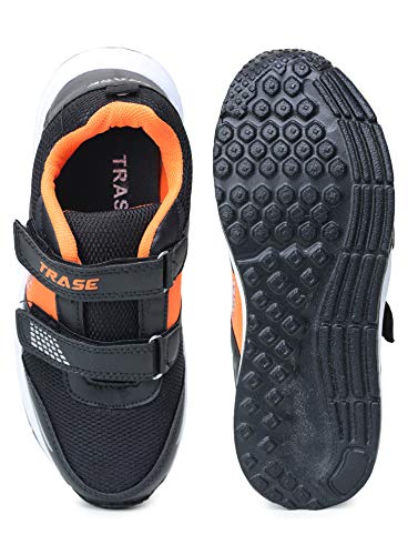 TRASE Boys Black Orange Running Shoes - 11 UK (Kids)