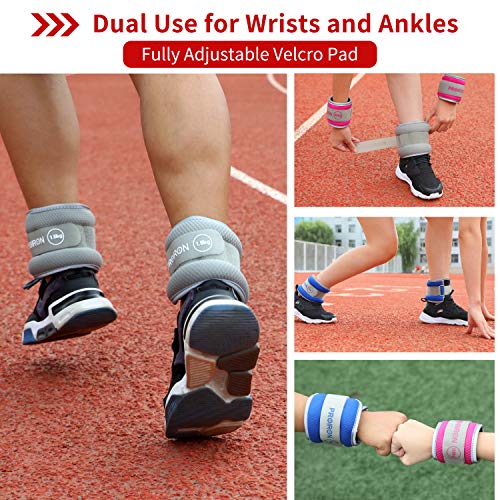 PROIRON Ankle Weights Wrist Leg Weights for Women Men 1kg in Pair Reflective Ankle Weight Set for Fitness Exercise Jogging Aerobics