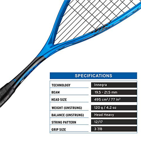 HEAD Extreme Graphite-Titanium-Lined 120 Squash Racquet | Ideal for Men & Women (Blue)
