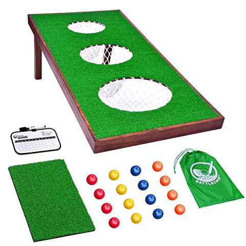 Image of GoSports BattleChip PRO Golf Game | Includes 4' x 2' Target, 16 Foam Balls, Hitting Mat, and Scorecard