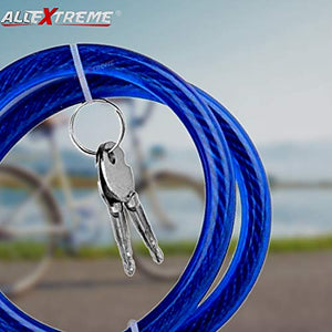 AllExtreme EXHBL1M Heavy Duty Multipurpose Cable Lock for Bike, Luggage, Helmet, Steel Keylock, Anti-Theft (Multicolor)