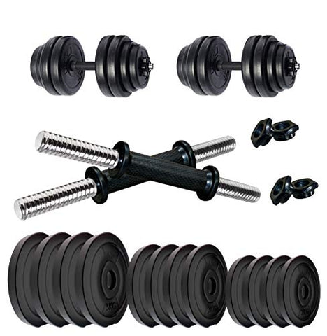 Image of Kore PVC-DM-40KG-COMBO16 (5 kg x 4 + 2 kg x 4 + 3 kg x 4) Dumbbells Set, Multicolour, multicolor