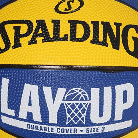 Image of Spalding Layup Rubber Basketball, Size 3 (Blue, Yellow)