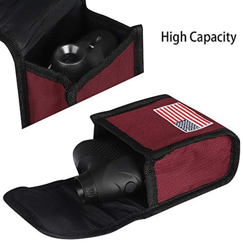 Image of Big Teeth Golf Rangefinder Case Magnetic Closure Carry Case USA Flag for Tectectec Callaway and Most of Brands (Red)