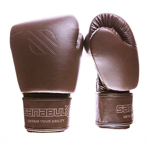 Sanabul Battle Forged Thai Style Kickboxing Professional Gloves (Brown, 16 oz)