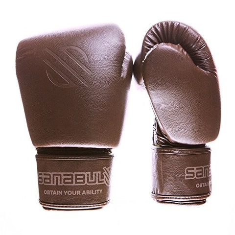 Image of Sanabul Battle Forged Thai Style Kickboxing Professional Gloves (Brown, 16 oz)