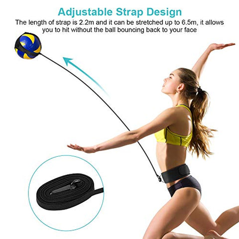 Image of Volleyball Training Equipment Aid, Football Kick Trainer, Adjustable Solo Practice Soccer Volleyball Trainer for Kids Youth Adult, Fits Size 3, 4, 5
