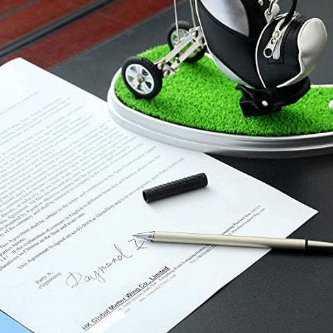 Image of 10L0L Golf Pens with Golf Bag Holder Novelty Gifts with 3 Pieces Aluminum Pen Office Desk Golf Bag Pencil Holder for Men Fathers Day Golf Souvenirs Unique Gifts For Golfer Fans Coworker s
